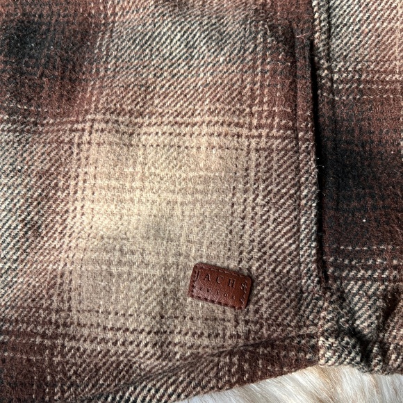 Jachs Brown Plaid Wool Blend Shirt Jacket - Picture 6 of 13
